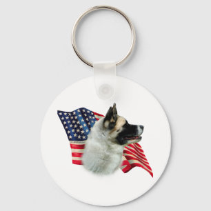 Akita Flag Key Ring