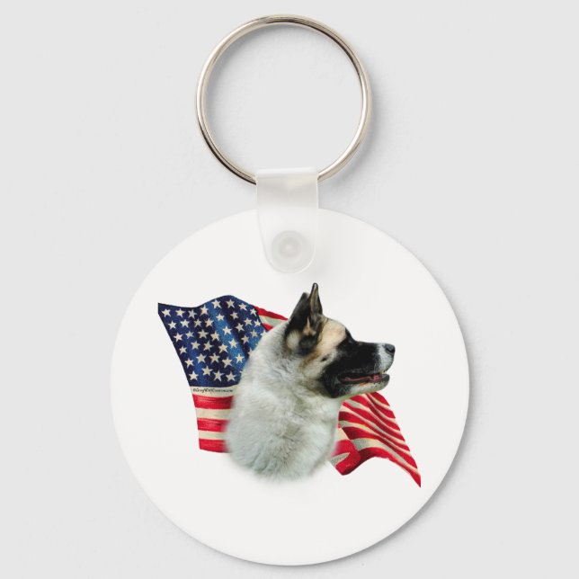 Akita Flag Key Ring (Front)