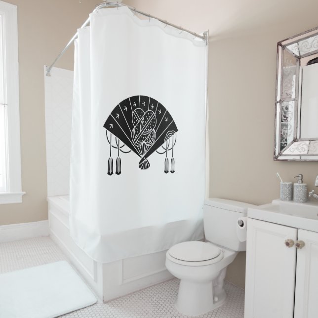 Akita folding fan shower curtain (In Situ)