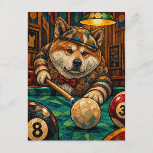 Akita, Geometric Mosaic Postcard