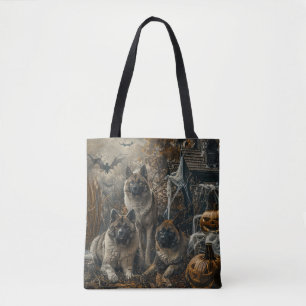Akita Halloween Night Doggy Delight Tote Bag