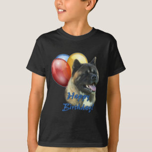 Akita Happy Birthday Balloons T-Shirt