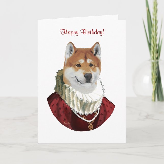 Akita, Happy Birthday! card (Front)
