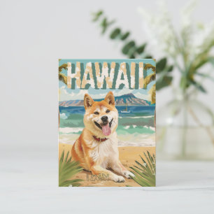 Akita Hawaii Vacation Travel Postcard