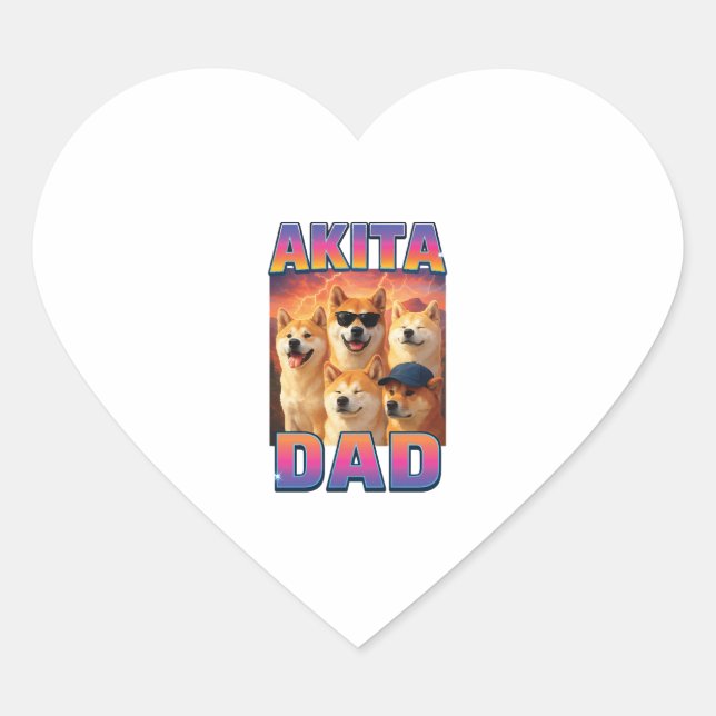 Akita Heart Sticker (Front)