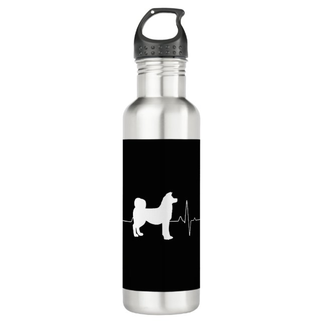 Akita Heartbeat   710 Ml Water Bottle (Front)