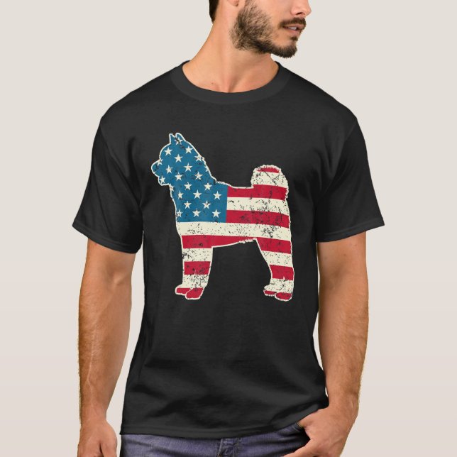 Akita Inu 4Th Of July Men Women USA American Flag T-Shirt (Front)