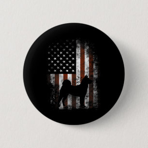 Akita Inu American Flag Patriotic 4th Of July 6 Cm Round Badge