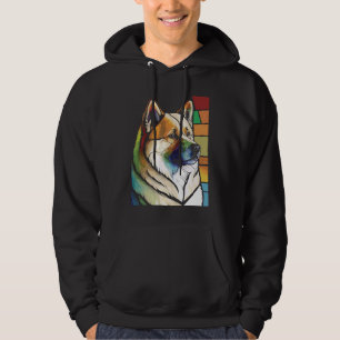 Akita Inu  Colorful Stained Glass Pop Hoodie