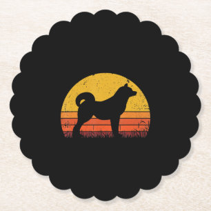 Akita inu dog   Best dog dad ever gift Paper Coaster