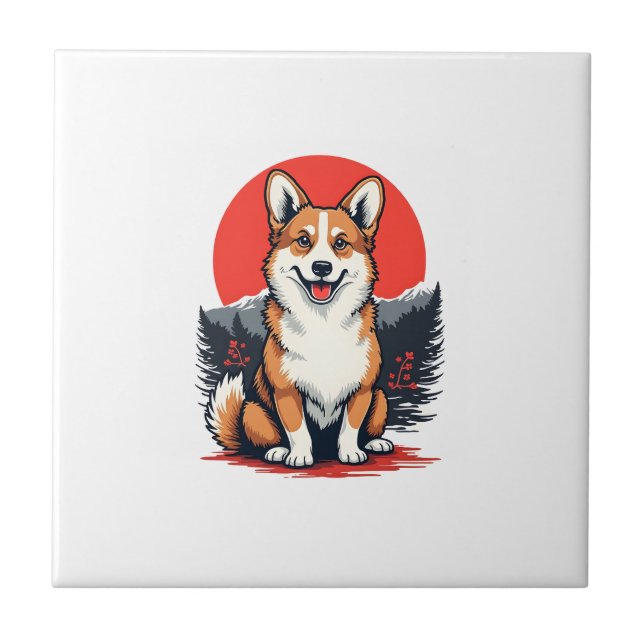 Akita Inu Dog Ceramic Tile (Front)