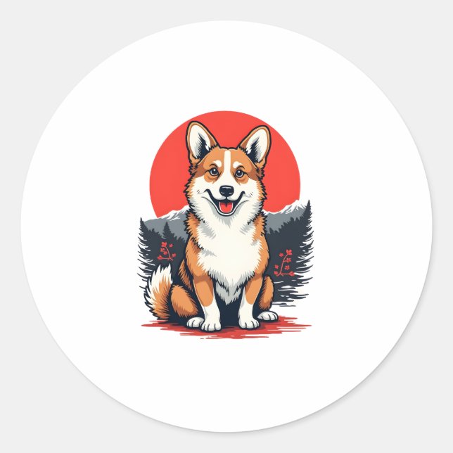 Akita Inu Dog Classic Round Sticker (Front)