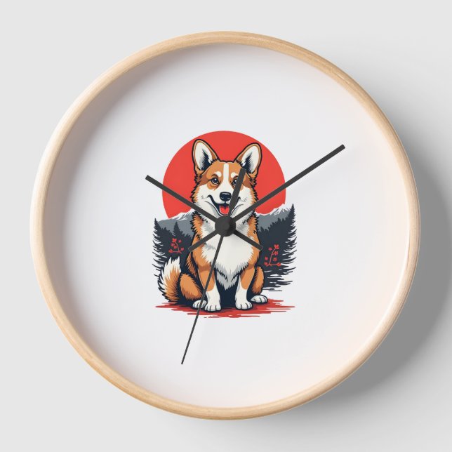Akita Inu Dog Clock (Front)