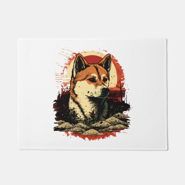 Akita Inu Dog Doormat (Front)