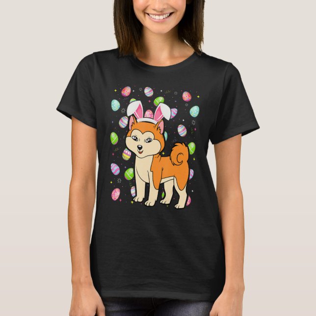 Akita Inu Dog Easter Egg  Funny Akita Inu Easter S T-Shirt (Front)