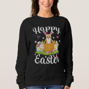 Akita Inu Dog Easter Egg Hunt Floral Akita Inu Eas Sweatshirt