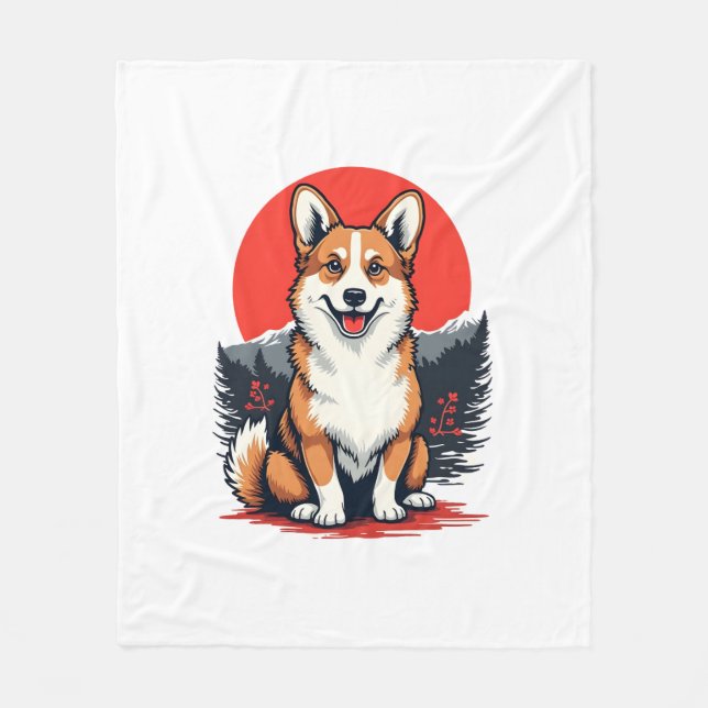 Akita Inu Dog Fleece Blanket (Front)