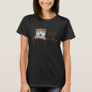 Akita Inu Dog Heartbeat EKG My Dogs Are My Cardio T-Shirt