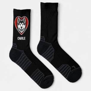 Akita Inu Dog Lover Custom Text Name Personalised Socks