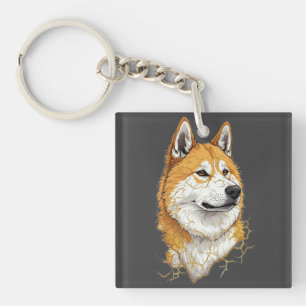 Akita Inu Dog Lover Cute Pet Gift Idea Key Ring