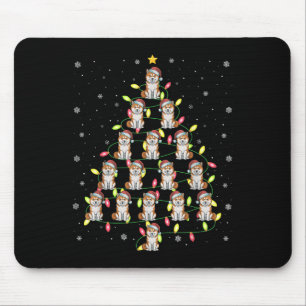 Akita Inu Dog Santa Christmas Tree Lights Ugly Swe Mouse Pad