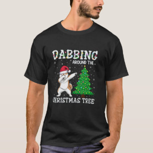 Akita Inu Dog Santa Hat Dabbing Around the Christm T-Shirt