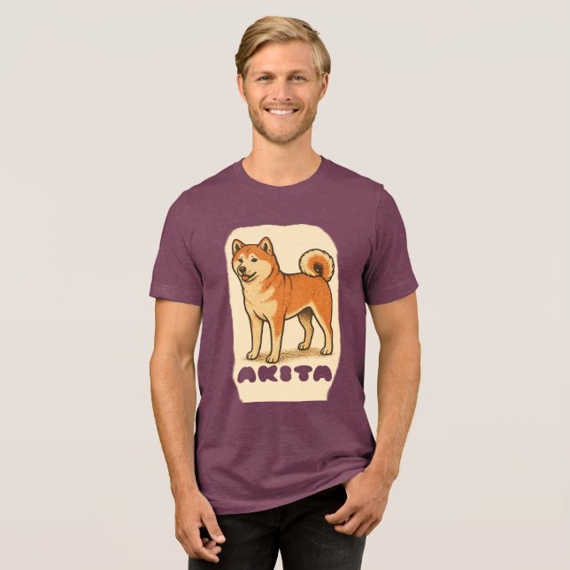 AKITA INU DOG T-Shirt Tri-Blend Shirt (Front Full)