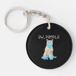 Akita inu ew people dog wearing a face mask gift key ring