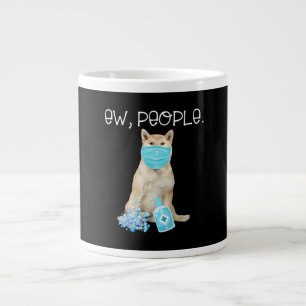 Akita inu ew people dog wearing a face mask gift large coffee mug