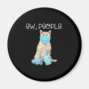 Akita inu ew people dog wearing a face mask gift magnet