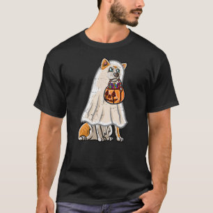 Akita Inu Happy Halloween Costume Ghost Trick or T T-Shirt