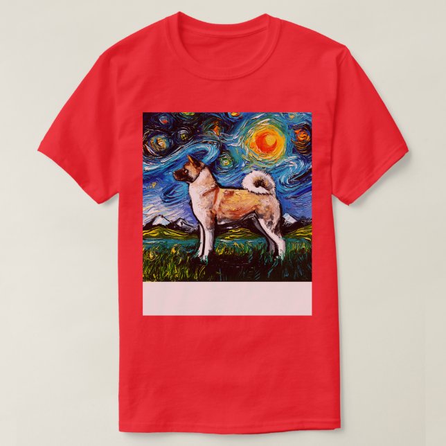Akita Inu Night T-Shirt (Design Front)