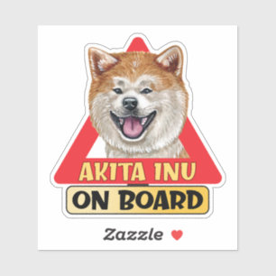 Akita Inu On Board Dog Red Triangle Traffic Sign