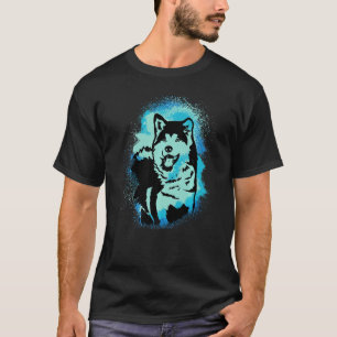 Akita Inu Paint Blue Design Dog Mom Dad Premium T-Shirt