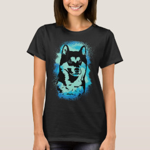 Akita Inu Paint Blue Design Dog Mum Dad T-Shirt