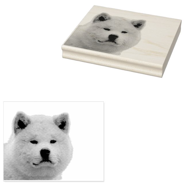 Akita Inu Rubber Stamp (Stamped)