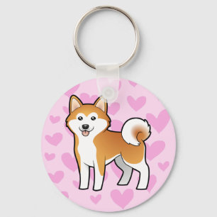 Akita Inu / Shiba Inu Love Key Ring