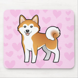 Akita Inu / Shiba Inu Love Mouse Pad