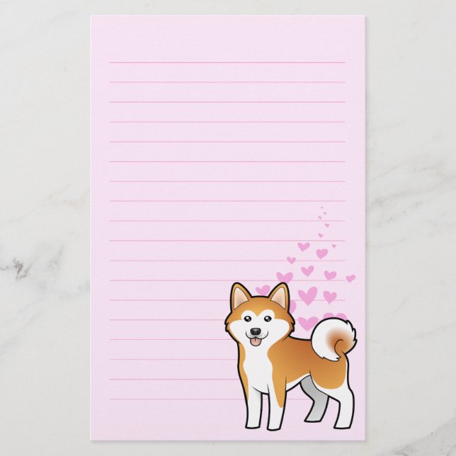 Akita Inu / Shiba Inu Love Stationery (Front)