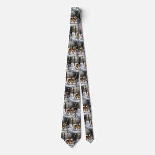 Akita Let It Snow Christmas Tie