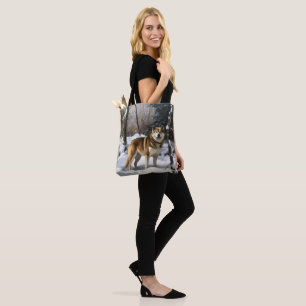 Akita Let It Snow Christmas Tote Bag
