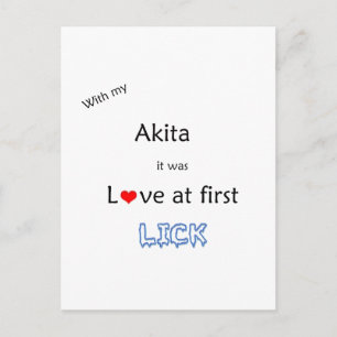 Akita Lick Design Postcard