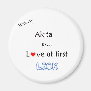 Akita Love at First Lick - Magnet