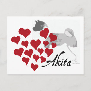 Akita Love Postcard