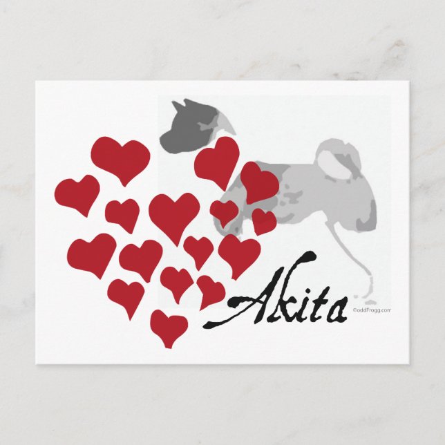 Akita Love Postcard (Front)