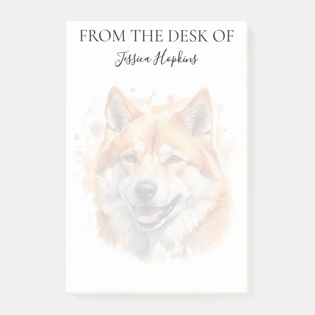 Akita Lover Monogrammed Dog Post-it Notes (Front)