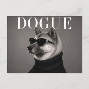 Akita Luxury Fashion Editorial Dog Postcard