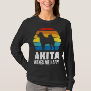 Akita Makes Me Happy Dog Dog Breed T-Shirt