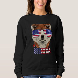 Akita Merica 4th Of July American Flag Usa Sweatshirt