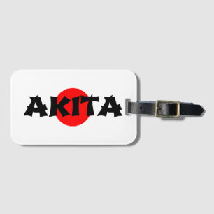 akita name on flag luggage tag